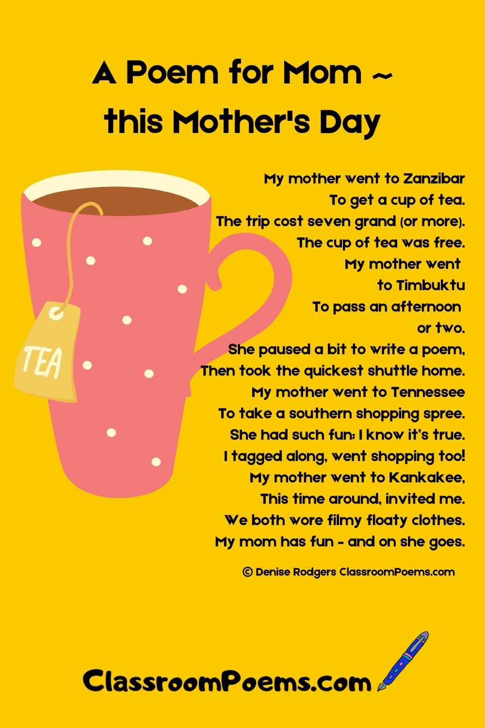 Funny mothers day poems from daughter