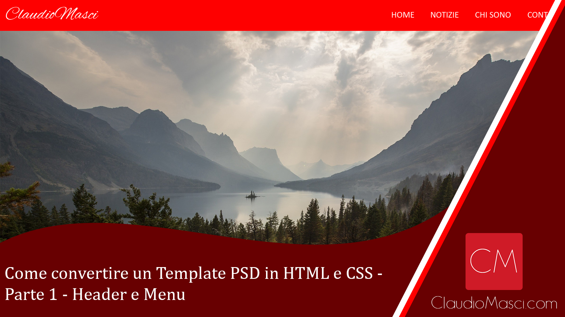 Come convertire un Template PSD in HTML e CSS - Header e Menu