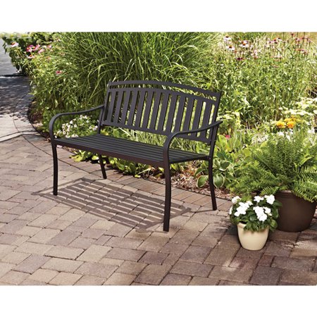 Mainstays Slat Outdoor Garden Bench, Black – The Clearance Castle, LLC
