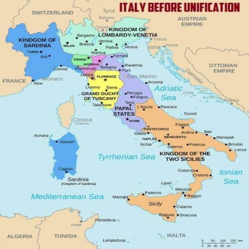 Map Of Italian Unification Italy 