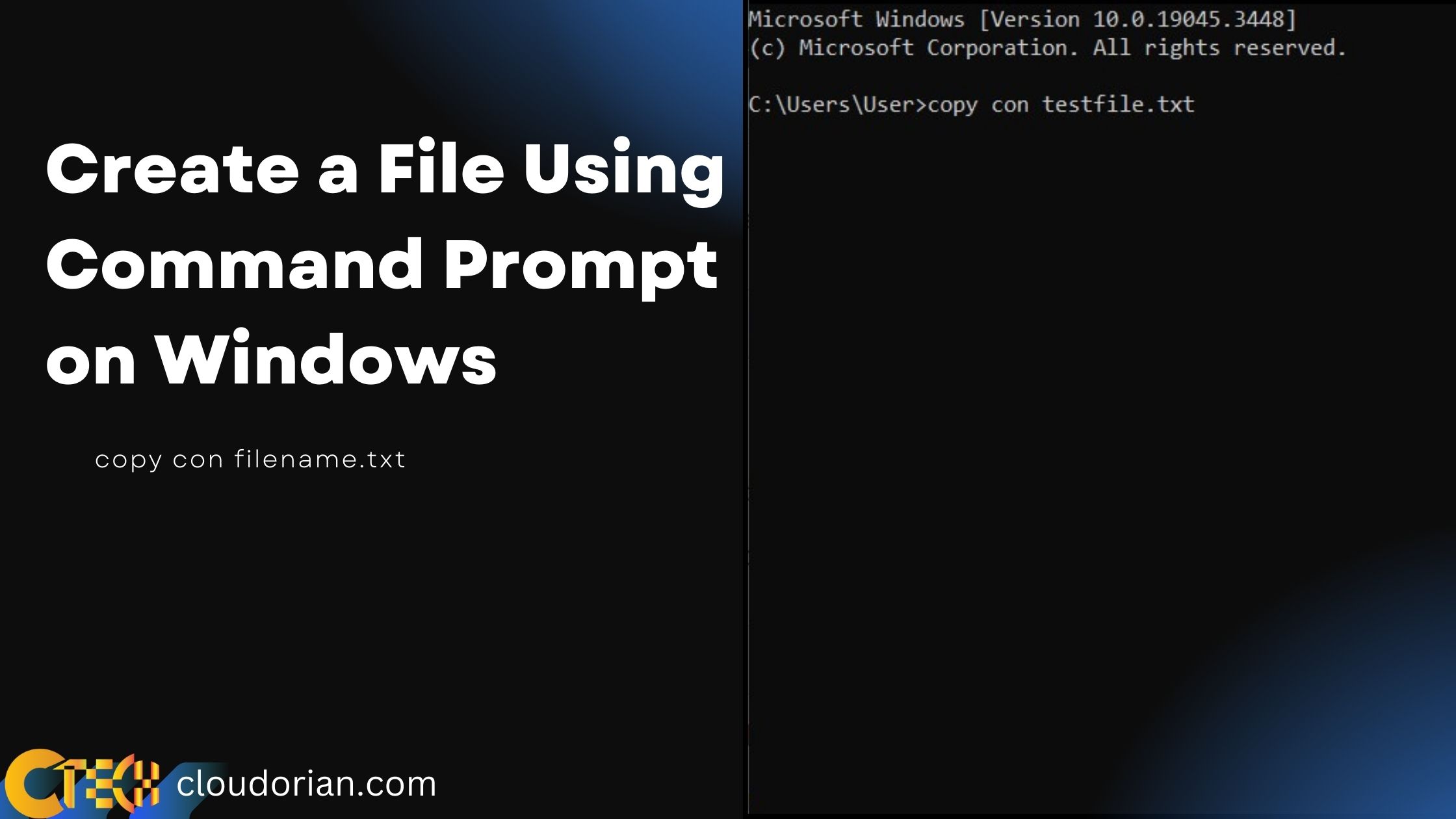 Create a File Using Command Prompt on Windows