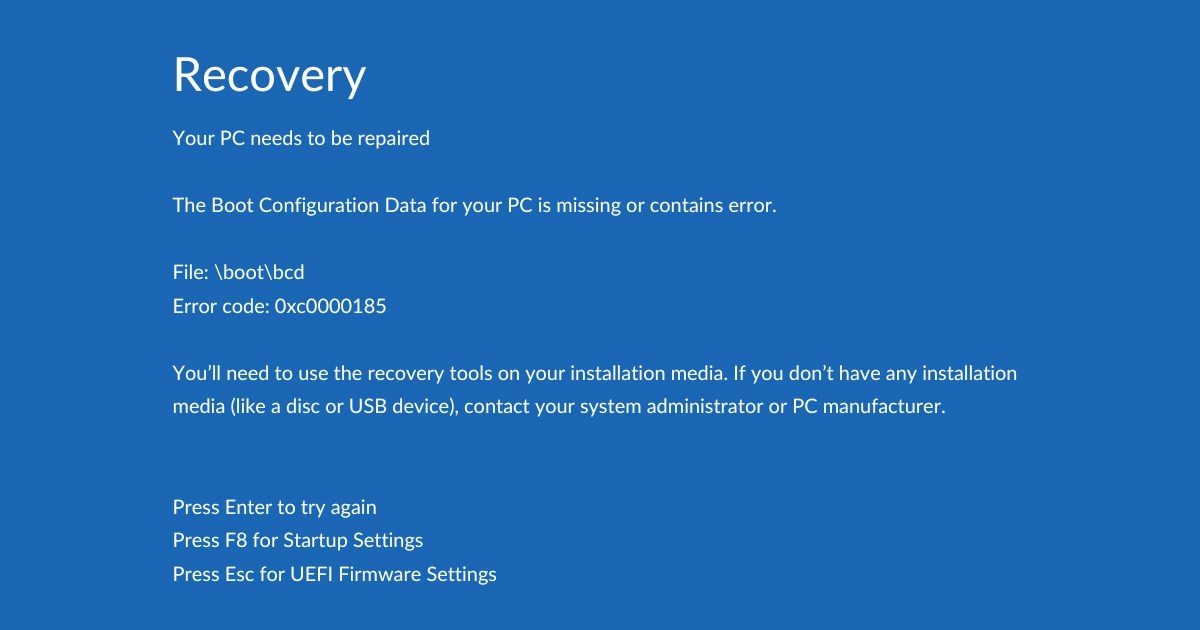 How to Fix Error Code 0xc0000185 on Windows