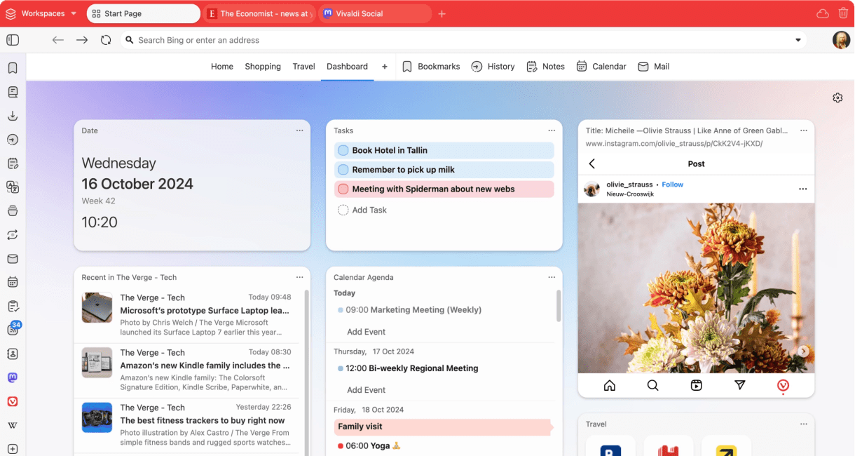 Vivaldi Desktop Homepage