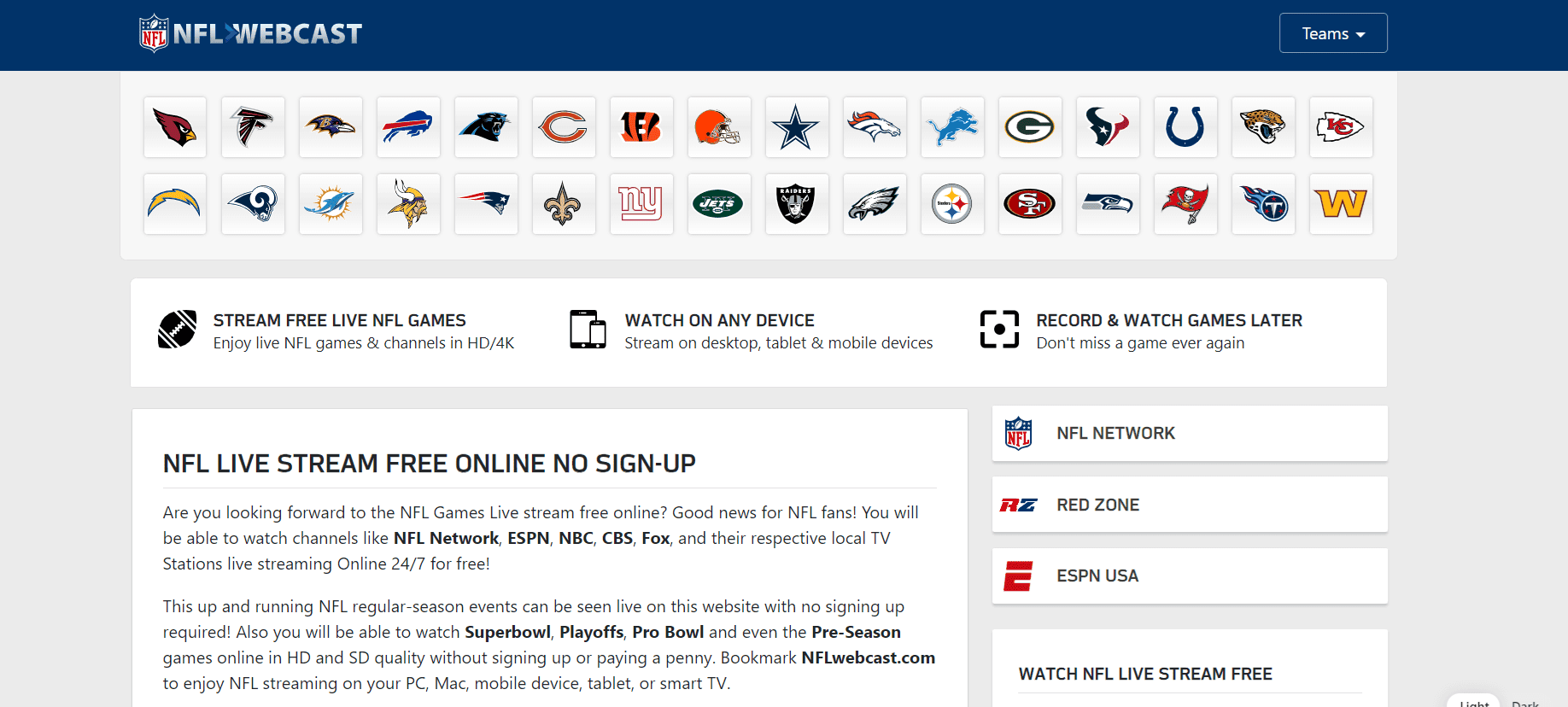 Free NFL Streaming Watch Games Without Paying 2026 Nflwebcast Nfl 