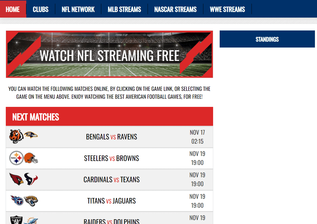 Free NFL Streaming Watch Games Without Paying 2026 Streamnfl Nfl 
