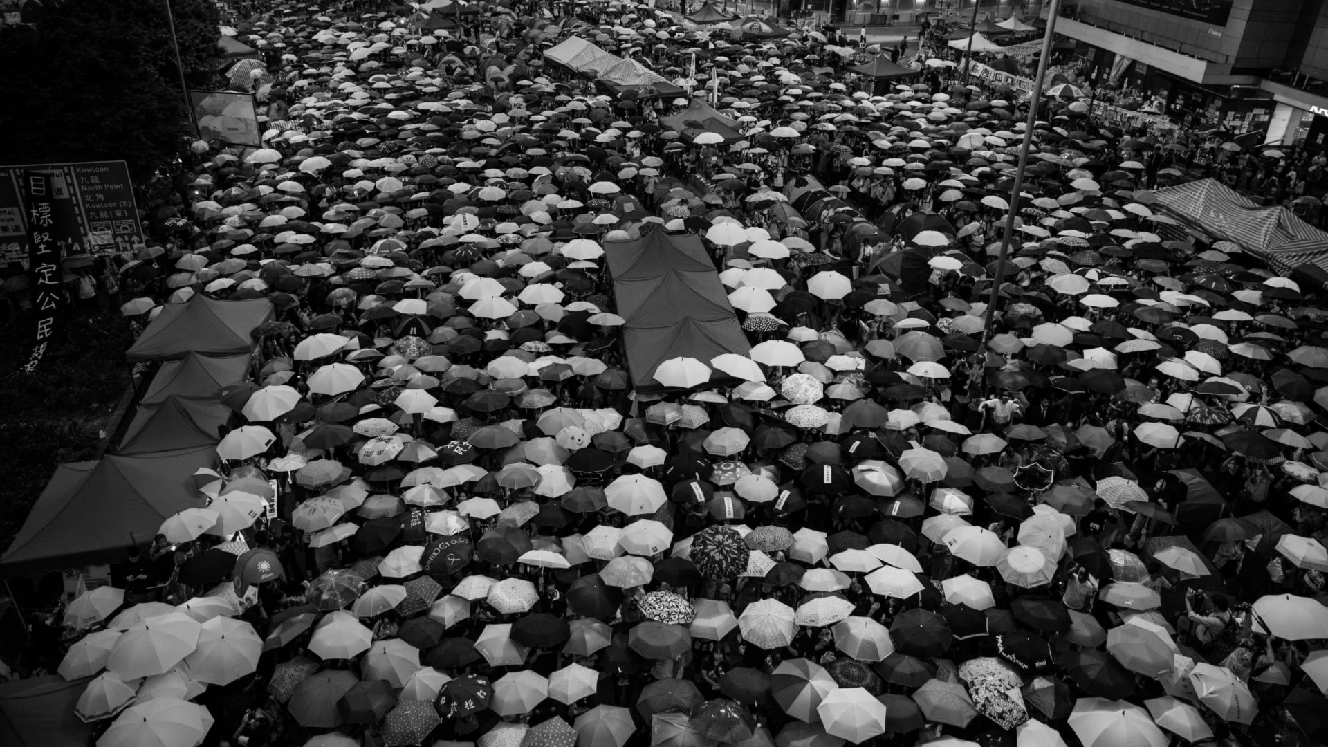 Forêt de parapluies à Hong Kong