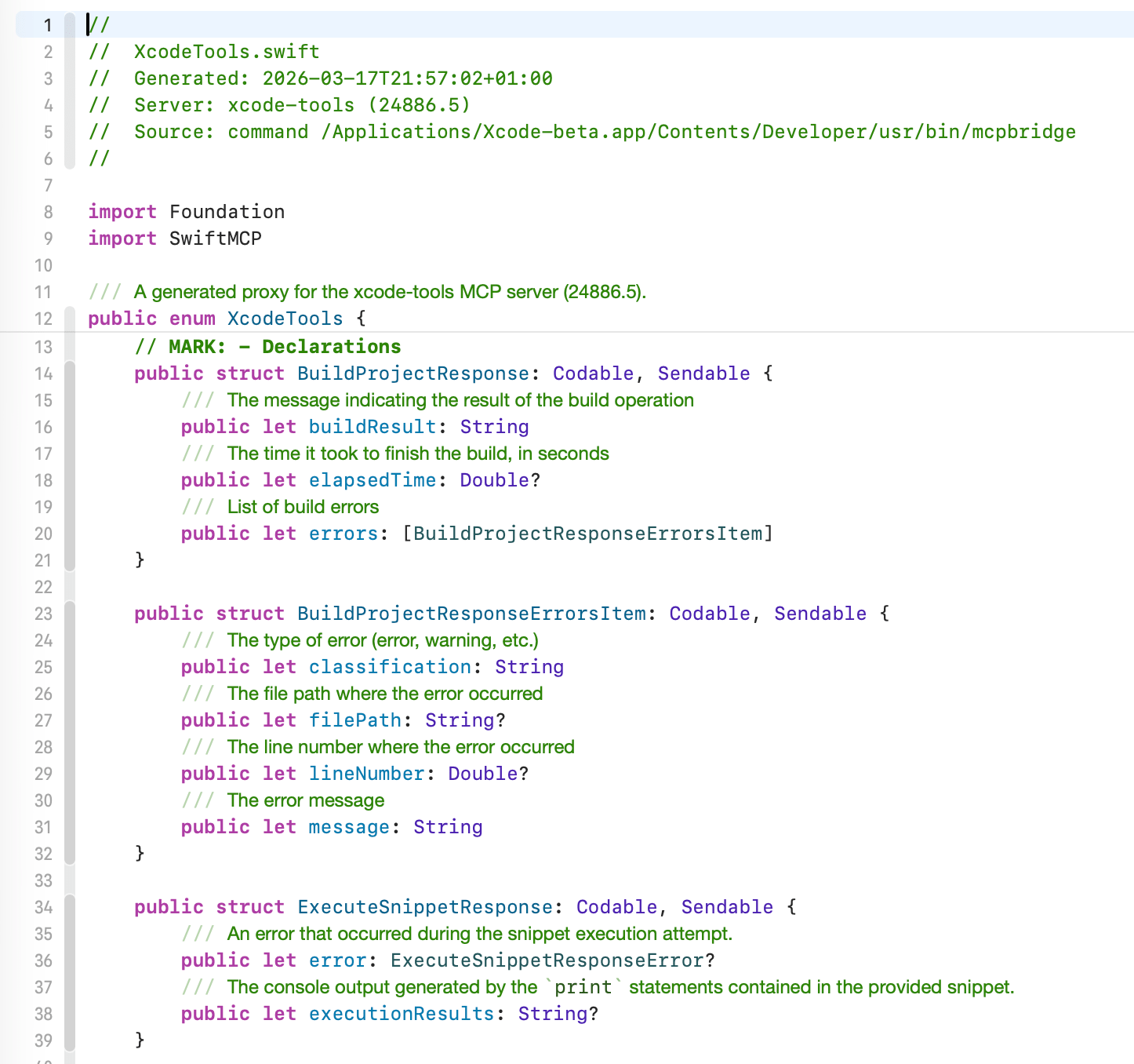 Generated response structs like BuildProjectResponse