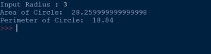 Python Program to Calculate Area and Perimeter of Circle - Programming ...