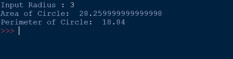 Python Program to Calculate Area and Perimeter of Circle - Programming ...