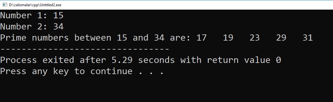 C++ Program to Display Prime Numbers Between Intervals Using Function ...