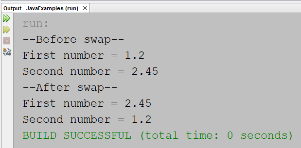 Swap two numbers using temporary variable in Java - Programming Code ...