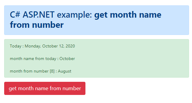 How to get the month name from month number in C#