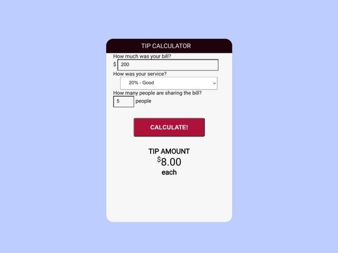 Tip Calculator Javascript Code Codehim - Premium Minimal Background Gallery - Mobile