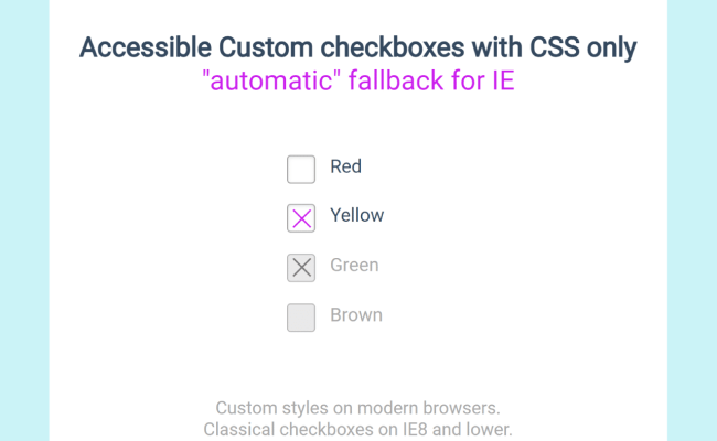 Pure CSS Custom Checkbox Style — CodeHim