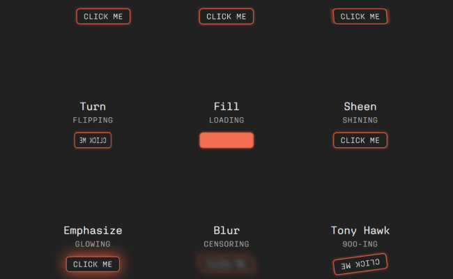 CSS Button Animation Library — CodeHim