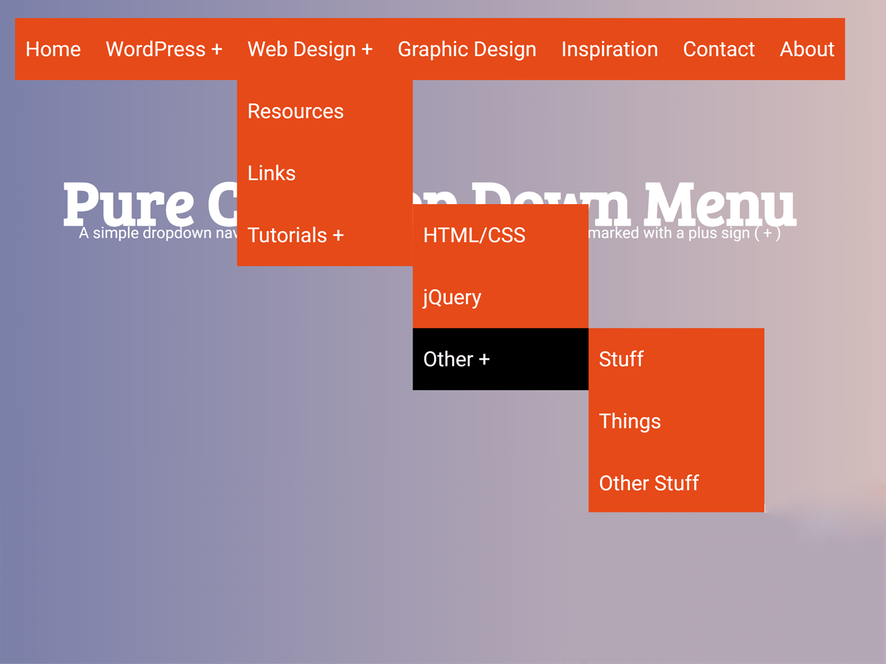 Pure CSS Dropdown Menu with Submenu