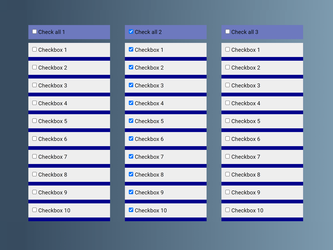 JavaScript Check All Checkboxes — CodePel