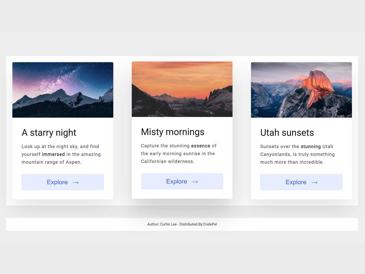 CSS Cards with Images — CodePel