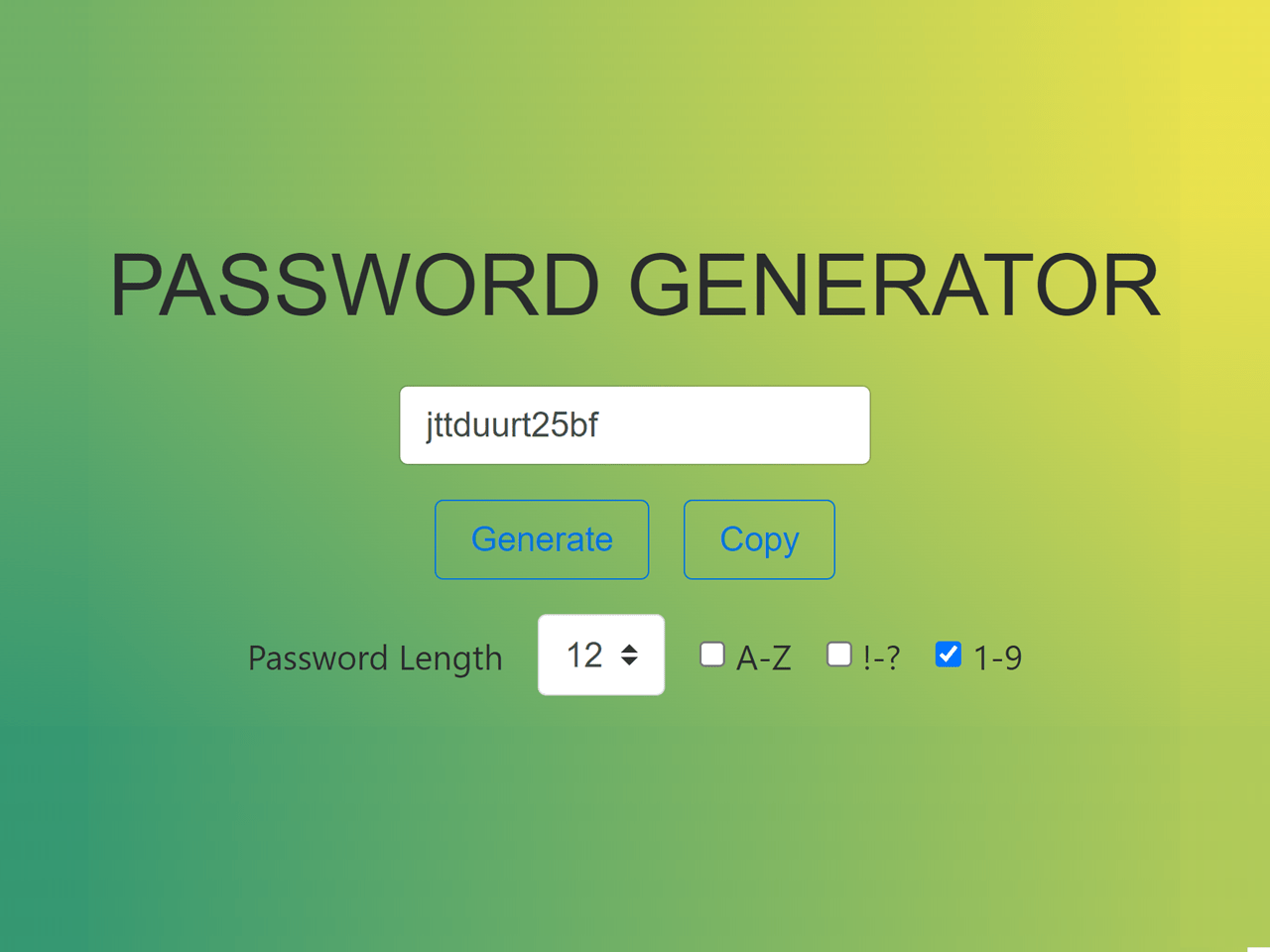 JavaScript Password Generator Code — CodePel