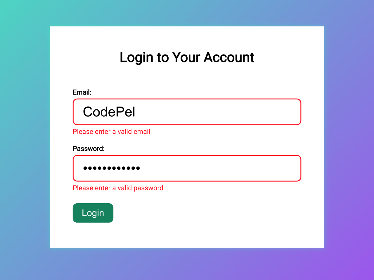 Email And Password Validation in JavaScript