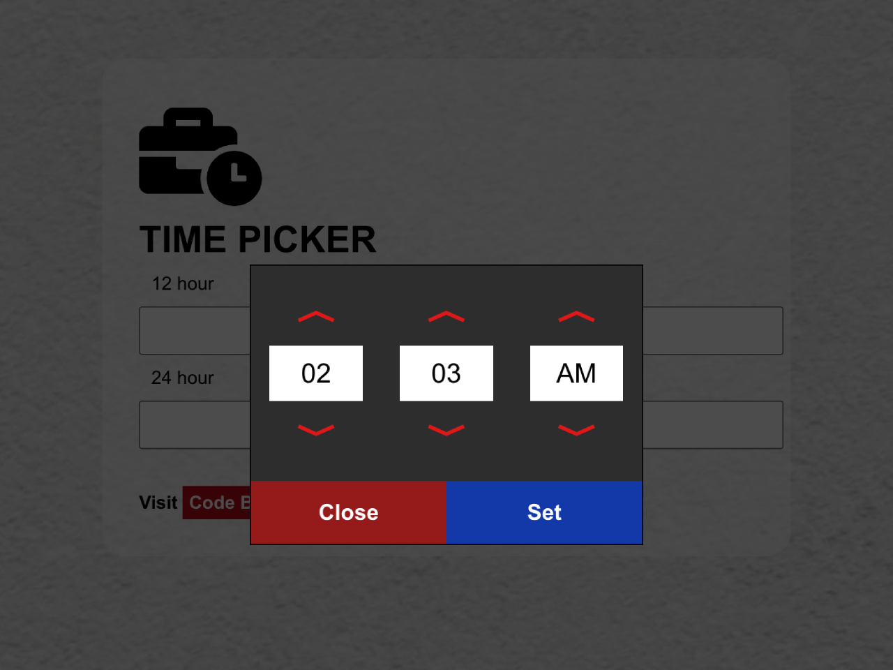 Pure JavaScript Time Picker — CodePel
