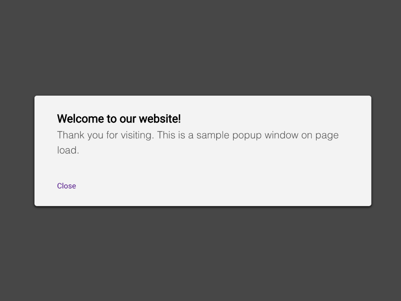 HTML Code For Popup Window on Page Load — CodePel