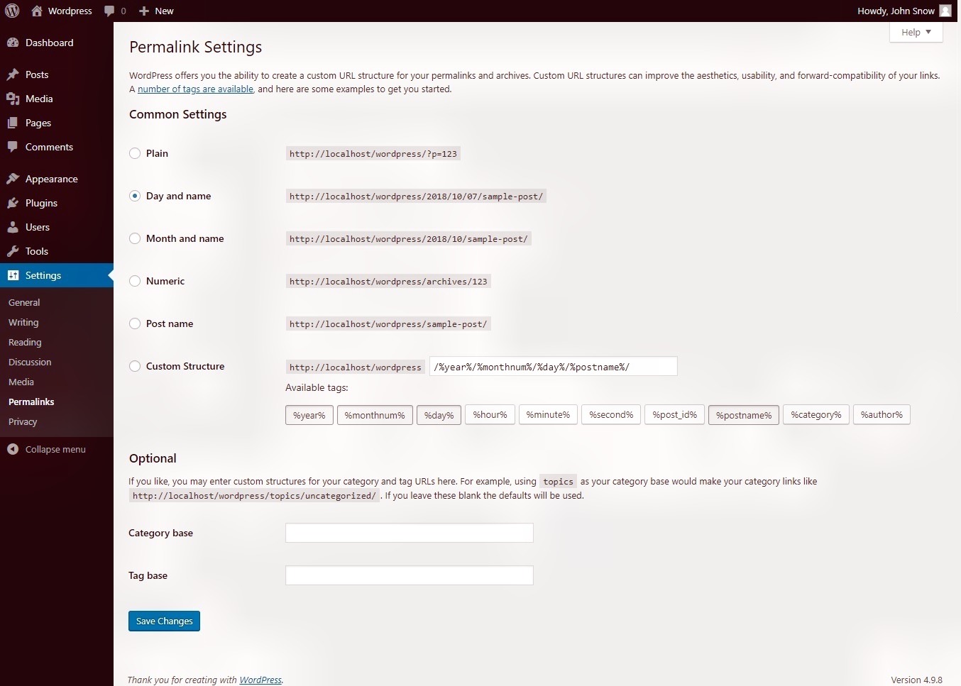 So it can be efficiently navigated, shared, and referenced by users and bots. Wordpress Permalink Setting Screen - CodeRepublics