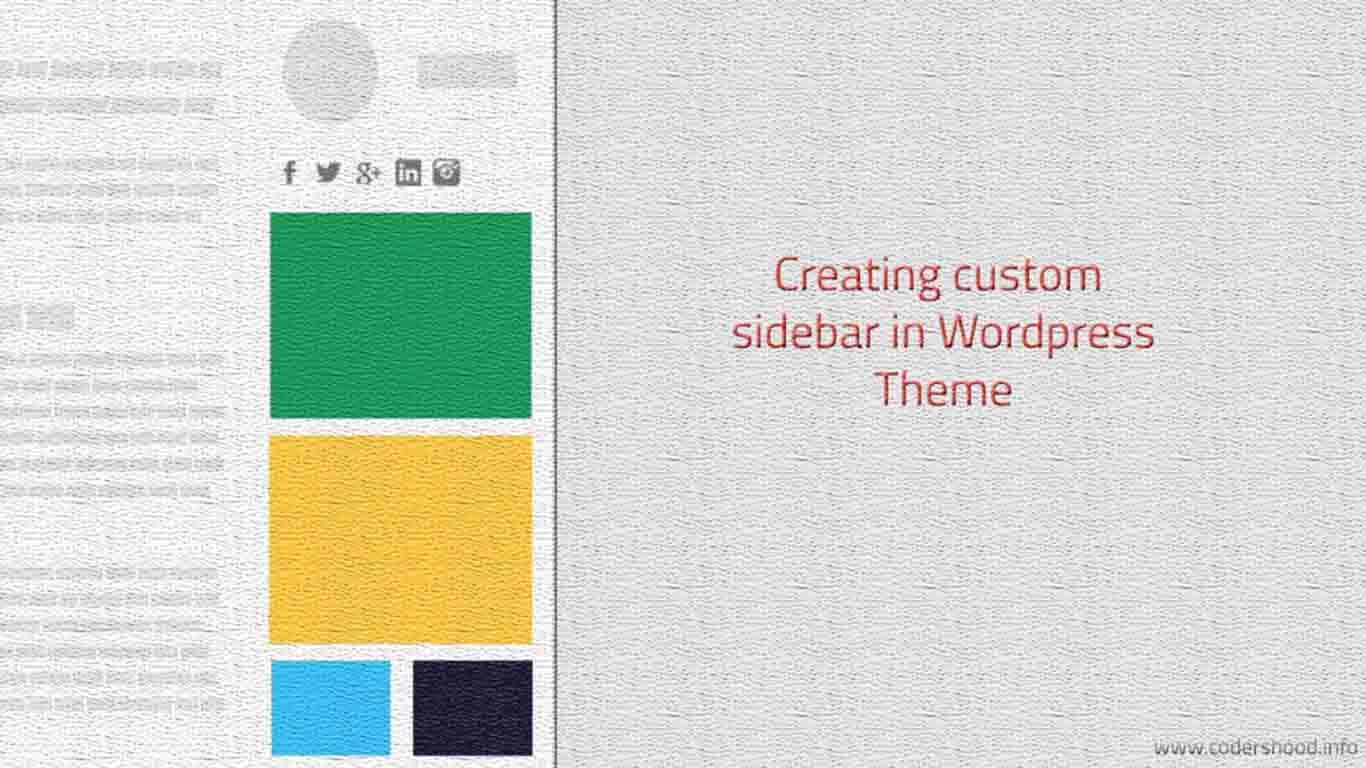 Creating custom sidebar wordpress Codershood
