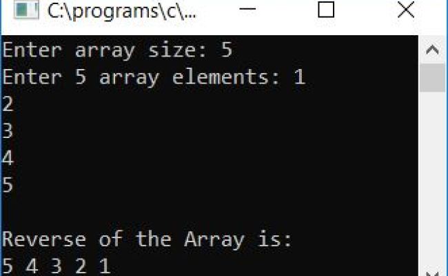 C Program To Reverse An Array