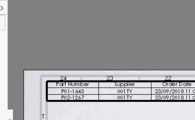 SOLIDWORKS Macro Feature To Link And Auto Update General Table To Excel