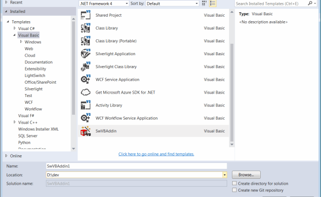 Fix Missing Visual Studio SOLIDWORKS API SDK Project Templates