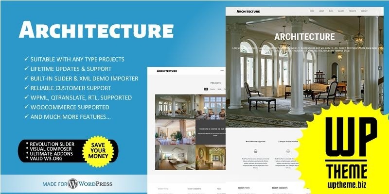 It is a powerful and practical solution that will . Architecture Wordpress Theme by Wptheme | Codester