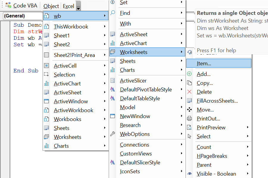 Select worksheet using vba