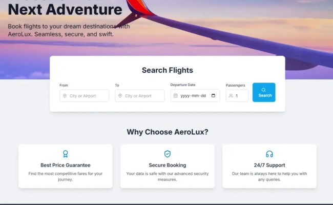 Create Airline Reservation System Using HTML, CSS, And JavaScript