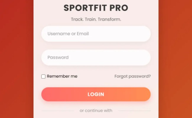 Create Sports Login Form Using HTML & CSS