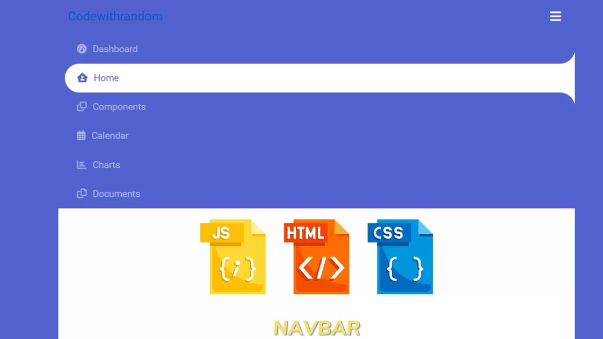 Navbar Using Html, Css And, And Javascript ( Source Code)