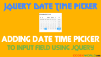 Adding date-time picker to input field using jquery