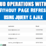 PHP CRUD Operations Without Page Refresh Using JQuery Ajax And MySQL ...