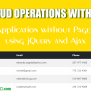 PHP CRUD Operations Without Page Refresh Using JQuery, Ajax, And MySQL ...