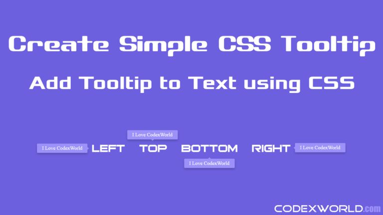 Tooltip On Hover With Css Codexworld - High Resolution Dark Arts for Desktop