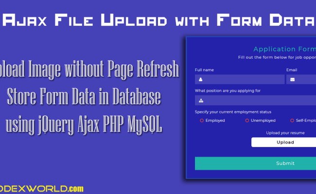 Ajax File Upload With Form Data Using PHP - CodexWorld