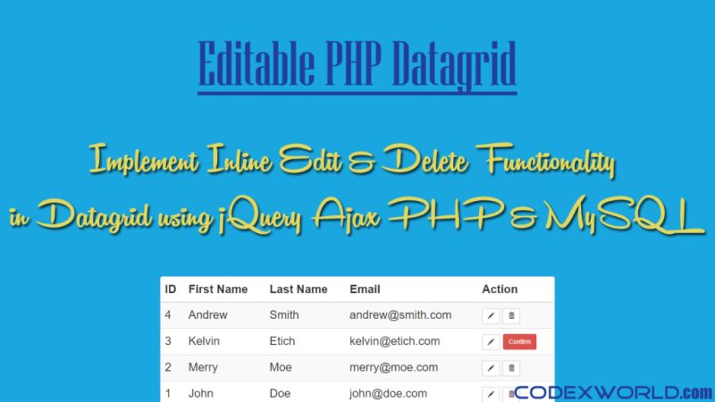 Add Edit And Delete Records Using Jquery Ajax Php And Mysql - Full HD Geometric Pictures for Desktop