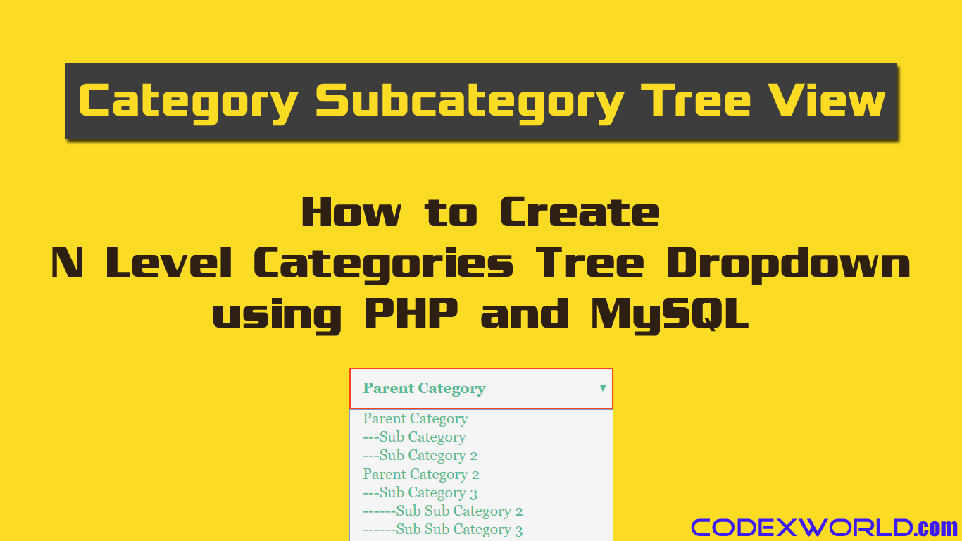 Dynamic Category Subcategory Tree using PHP and MySQL - CodexWorld