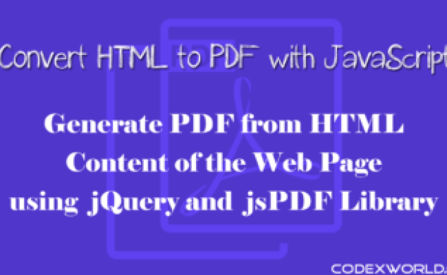 Convert HTML To PDF Using JavaScript - CodexWorld