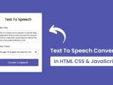 Text To Speech Converter In Html Css Javascript