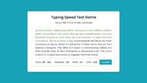 Typing Test With Html Css Javascript Coding Artist - Best Light Patterns in Desktop
