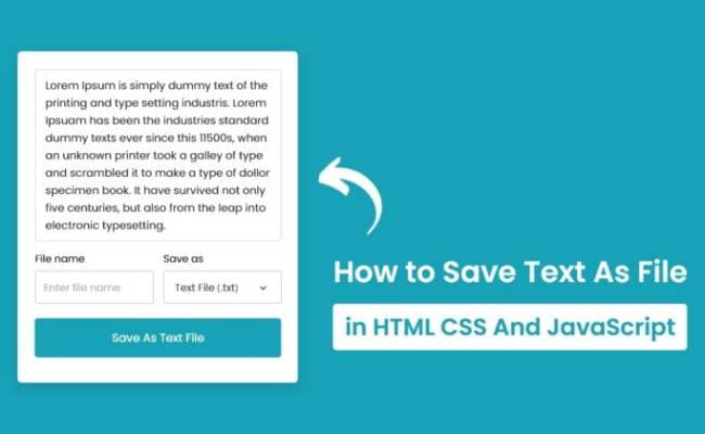 How To Save Text As File In HTML CSS & JavaScript