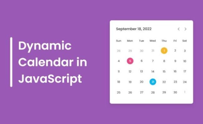 Create A Dynamic Calendar In HTML CSS & JavaScript