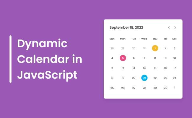 Create A Dynamic Calendar In HTML CSS & JavaScript