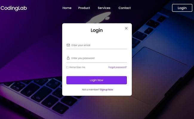 Website With Login & Registration Form In HTML CSS & JavaScript